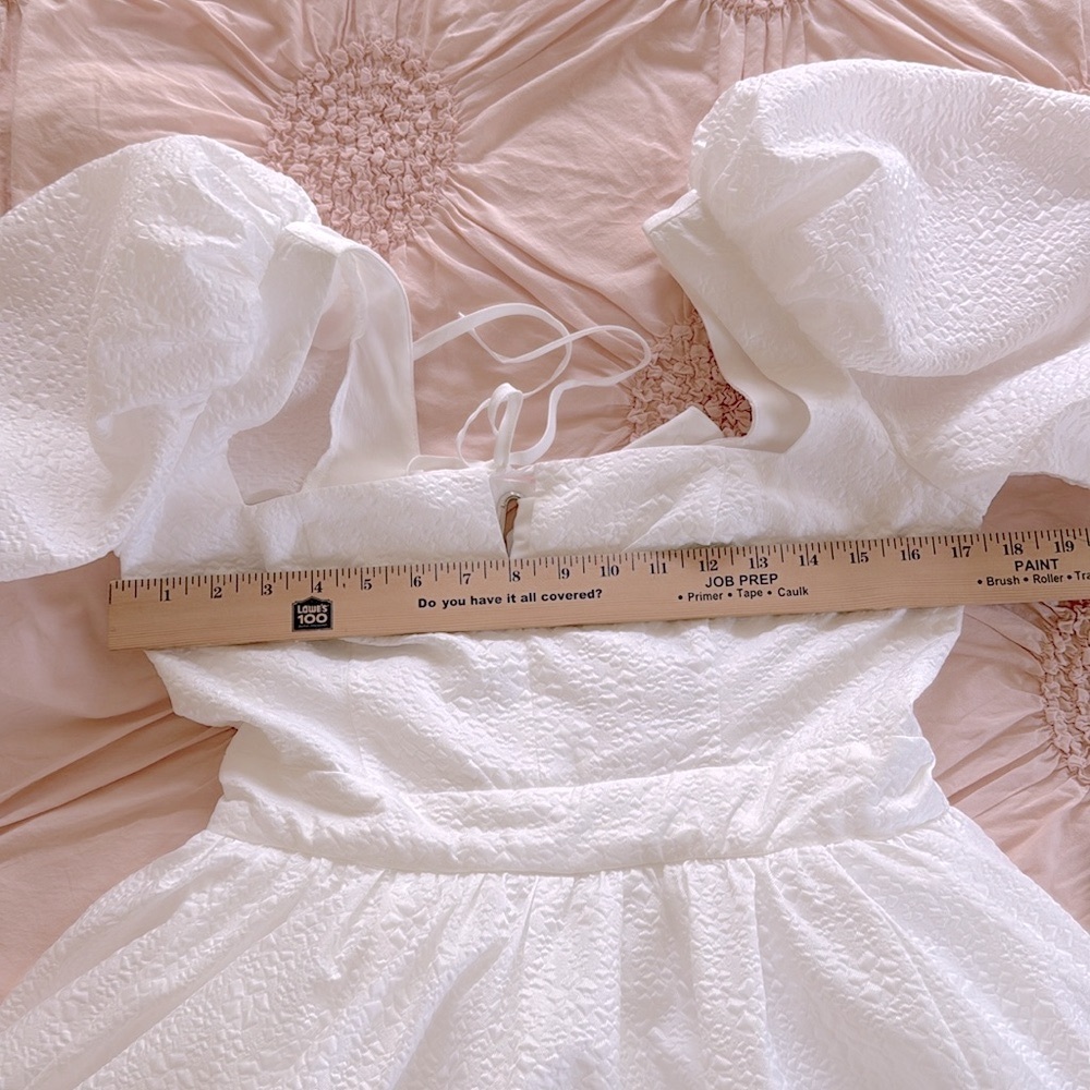 BHLDN Chloe Puff-Sleeve Square-Neck Jacquard Mini Dress - Picture 11 of 15